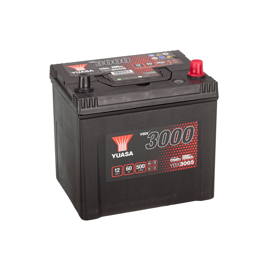 YBX3005 12V 60Ah 500A Yuasa SMF