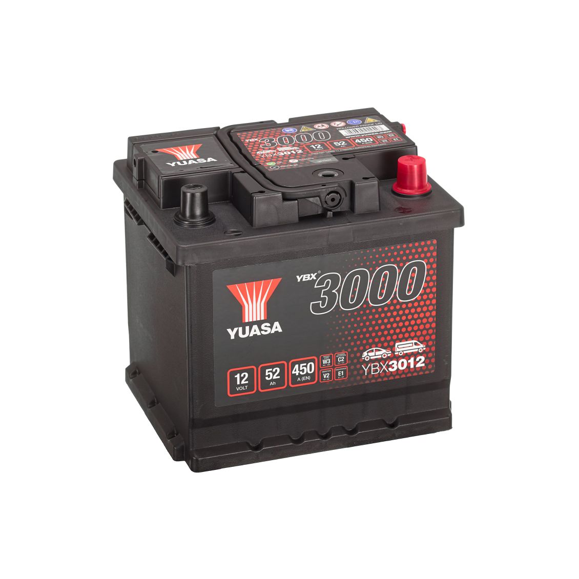 YBX3012 12V 52Ah 450A Yuasa SMF